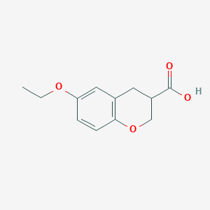 molecular formula C12H14O4 B2870807 6-ethoxy-3,4-dihydro-2H-1-benzopyran-3-carboxylic acid CAS No. 923120-64-3
