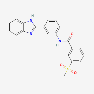 molecular formula C21H17N3O3S B2870831 N-(3-(1H-benzo[d]imidazol-2-yl)phenyl)-3-(methylsulfonyl)benzamide CAS No. 896291-31-9