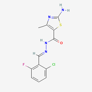 2-amino-N'-[(E)-(2-chloro-6-fluorophenyl)methylidene]-4-methyl-1,3-thiazole-5-carbohydrazide