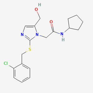 2-(2-((2-chlorobenzyl)thio)-5-(hydroxymethyl)-1H-imidazol-1-yl)-N-cyclopentylacetamide
