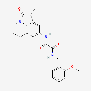 molecular formula C22H23N3O4 B2870867 N'-[(2-methoxyphenyl)methyl]-N-{3-methyl-2-oxo-1-azatricyclo[6.3.1.0^{4,12}]dodeca-4,6,8(12)-trien-6-yl}ethanediamide CAS No. 898454-93-8