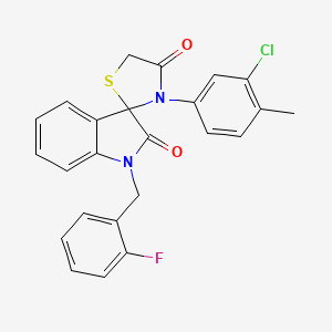 molecular formula C24H18ClFN2O2S B2870896 3'-(3-Chloro-4-methylphenyl)-1-[(2-fluorophenyl)methyl]-1,2-dihydrospiro[indole-3,2'-[1,3]thiazolidine]-2,4'-dione CAS No. 894541-25-4