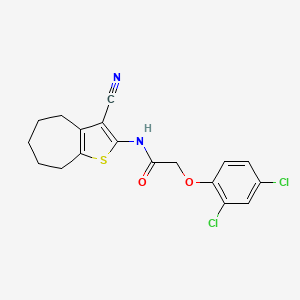 molecular formula C18H16Cl2N2O2S B2870916 N-(3-cyano-5,6,7,8-tetrahydro-4H-cyclohepta[b]thiophen-2-yl)-2-(2,4-dichlorophenoxy)acetamide CAS No. 312596-32-0