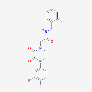 molecular formula C19H14ClF2N3O3 B2870917 N-[(2-chlorophenyl)methyl]-2-[4-(3,4-difluorophenyl)-2,3-dioxo-1,2,3,4-tetrahydropyrazin-1-yl]acetamide CAS No. 898463-53-1