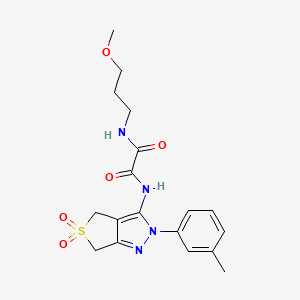 molecular formula C18H22N4O5S B2870937 N-(3-methoxypropyl)-N'-[2-(3-methylphenyl)-5,5-dioxo-2H,4H,6H-5lambda6-thieno[3,4-c]pyrazol-3-yl]ethanediamide CAS No. 899994-76-4