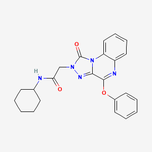 molecular formula C23H23N5O3 B2870966 N-cyclohexyl-2-{1-oxo-4-phenoxy-1H,2H-[1,2,4]triazolo[4,3-a]quinoxalin-2-yl}acetamide CAS No. 1189941-45-4