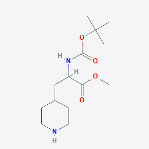 molecular formula C14H26N2O4 B2870974 methyl 2-{[(tert-butoxy)carbonyl]amino}-3-(piperidin-4-yl)propanoate CAS No. 1822461-82-4