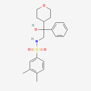 molecular formula C21H27NO4S B2870994 N-[2-hydroxy-2-(oxan-4-yl)-2-phenylethyl]-3,4-dimethylbenzene-1-sulfonamide CAS No. 2034455-63-3