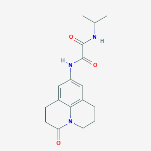 molecular formula C17H21N3O3 B2871017 N1-isopropyl-N2-(3-oxo-1,2,3,5,6,7-hexahydropyrido[3,2,1-ij]quinolin-9-yl)oxalamide CAS No. 898423-11-5