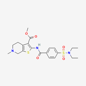 molecular formula C21H27N3O5S2 B2871070 methyl 2-(4-(N,N-diethylsulfamoyl)benzamido)-6-methyl-4,5,6,7-tetrahydrothieno[2,3-c]pyridine-3-carboxylate CAS No. 486453-07-0