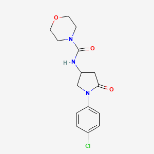 molecular formula C15H18ClN3O3 B2871076 N-[1-(4-chlorophenyl)-5-oxopyrrolidin-3-yl]morpholine-4-carboxamide CAS No. 887466-16-2
