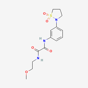 molecular formula C14H19N3O5S B2871083 N1-(3-(1,1-dioxidoisothiazolidin-2-yl)phenyl)-N2-(2-methoxyethyl)oxalamide CAS No. 1105206-49-2