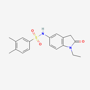 molecular formula C18H20N2O3S B2871089 N-(1-ethyl-2-oxo-2,3-dihydro-1H-indol-5-yl)-3,4-dimethylbenzene-1-sulfonamide CAS No. 921861-39-4