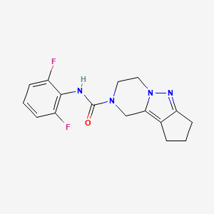 molecular formula C16H16F2N4O B2871146 N-(2,6-difluorophenyl)-3,4,8,9-tetrahydro-1H-cyclopenta[3,4]pyrazolo[1,5-a]pyrazine-2(7H)-carboxamide CAS No. 2034604-53-8