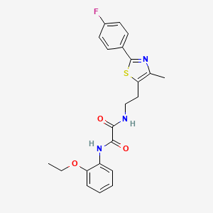 molecular formula C22H22FN3O3S B2871151 N'-(2-ethoxyphenyl)-N-{2-[2-(4-fluorophenyl)-4-methyl-1,3-thiazol-5-yl]ethyl}ethanediamide CAS No. 895803-30-2
