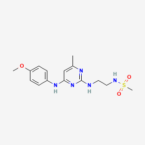 molecular formula C15H21N5O3S B2871164 N-(2-((4-((4-methoxyphenyl)amino)-6-methylpyrimidin-2-yl)amino)ethyl)methanesulfonamide CAS No. 1219904-11-6
