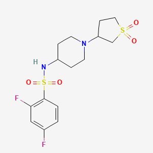 molecular formula C15H20F2N2O4S2 B2871201 N-(1-(1,1-dioxidotetrahydrothiophen-3-yl)piperidin-4-yl)-2,4-difluorobenzenesulfonamide CAS No. 2034519-72-5