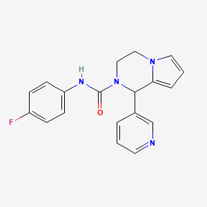 molecular formula C19H17FN4O B2871219 N-(4-fluorophenyl)-1-(pyridin-3-yl)-1H,2H,3H,4H-pyrrolo[1,2-a]pyrazine-2-carboxamide CAS No. 899750-90-4