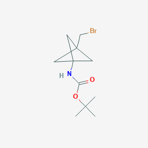 molecular formula C11H18BrNO2 B2871230 tert-Butyl (3-(bromomethyl)bicyclo[1.1.1]pentan-1-yl)carbamate CAS No. 2137703-45-6