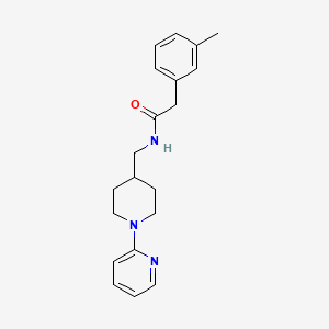 molecular formula C20H25N3O B2871257 N-((1-(pyridin-2-yl)piperidin-4-yl)methyl)-2-(m-tolyl)acetamide CAS No. 1234991-66-2