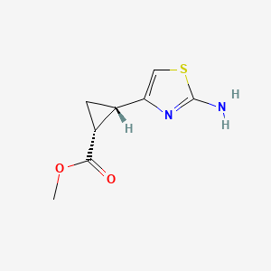 molecular formula C8H10N2O2S B2871288 rac-methyl (1R,2S)-2-(2-amino-1,3-thiazol-4-yl)cyclopropane-1-carboxylate CAS No. 2445750-38-7
