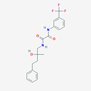 molecular formula C20H21F3N2O3 B2871303 N'-(2-hydroxy-2-methyl-4-phenylbutyl)-N-[3-(trifluoromethyl)phenyl]ethanediamide CAS No. 1286704-86-6