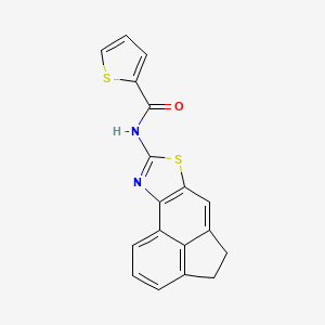 molecular formula C18H12N2OS2 B2871326 N-(4,5-dihydroacenaphtho[5,4-d]thiazol-8-yl)thiophene-2-carboxamide CAS No. 477325-79-4