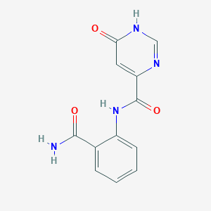 molecular formula C12H10N4O3 B2871339 N-(2-carbamoylphenyl)-6-hydroxypyrimidine-4-carboxamide CAS No. 2034360-03-5