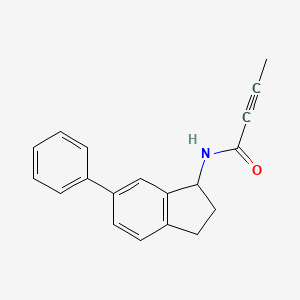 molecular formula C19H17NO B2871358 N-(6-Phenyl-2,3-dihydro-1H-inden-1-yl)but-2-ynamide CAS No. 2411315-07-4