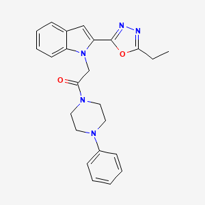 B2871382 2-(2-(5-ethyl-1,3,4-oxadiazol-2-yl)-1H-indol-1-yl)-1-(4-phenylpiperazin-1-yl)ethanone CAS No. 941927-69-1
