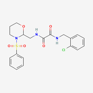 N1-(2-chlorobenzyl)-N2-((3-(phenylsulfonyl)-1,3-oxazinan-2-yl)methyl)oxalamide