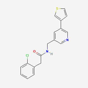 2-(2-chlorophenyl)-N-((5-(thiophen-3-yl)pyridin-3-yl)methyl)acetamide