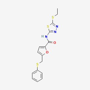 N-[5-(ethylsulfanyl)-1,3,4-thiadiazol-2-yl]-5-[(phenylsulfanyl)methyl]furan-2-carboxamide