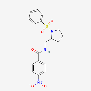 4-nitro-N-((1-(phenylsulfonyl)pyrrolidin-2-yl)methyl)benzamide