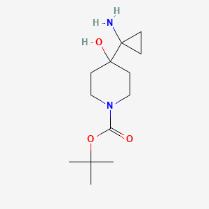 molecular formula C13H24N2O3 B2871396 Tert-butyl 4-(1-aminocyclopropyl)-4-hydroxypiperidine-1-carboxylate CAS No. 2171878-32-1