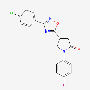 4-[3-(4-Chlorophenyl)-1,2,4-oxadiazol-5-yl]-1-(4-fluorophenyl)pyrrolidin-2-one