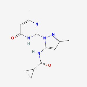 N-[5-methyl-2-(6-methyl-4-oxo-1H-pyrimidin-2-yl)pyrazol-3-yl]cyclopropanecarboxamide