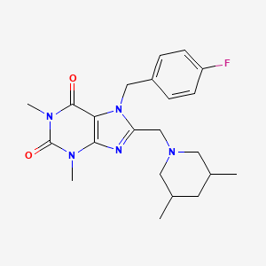 8-[(3,5-Dimethylpiperidin-1-yl)methyl]-7-[(4-fluorophenyl)methyl]-1,3-dimethylpurine-2,6-dione