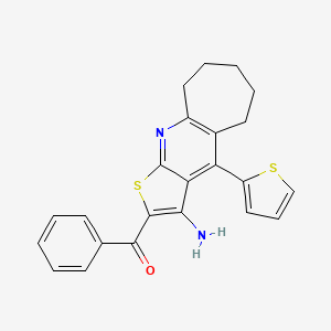 (3-amino-4-(thiophen-2-yl)-6,7,8,9-tetrahydro-5H-cyclohepta[b]thieno[3,2-e]pyridin-2-yl)(phenyl)methanone