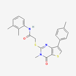 molecular formula C24H23N3O2S2 B2871451 N-(2,3-dimethylphenyl)-2-{[3-methyl-7-(4-methylphenyl)-4-oxo-3H,4H-thieno[3,2-d]pyrimidin-2-yl]sulfanyl}acetamide CAS No. 1115287-07-4