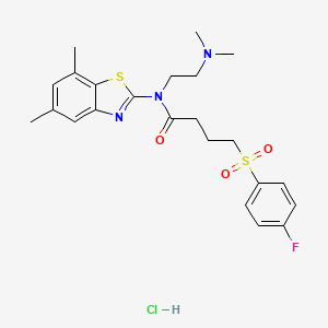 N-(2-(dimethylamino)ethyl)-N-(5,7-dimethylbenzo[d]thiazol-2-yl)-4-((4-fluorophenyl)sulfonyl)butanamide hydrochloride