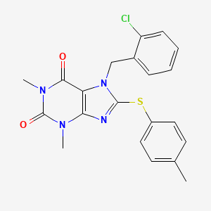 7-[(2-Chlorophenyl)methyl]-1,3-dimethyl-8-(4-methylphenyl)sulfanylpurine-2,6-dione