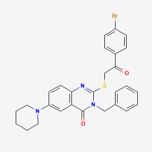 3-Benzyl-2-[2-(4-bromophenyl)-2-oxoethyl]sulfanyl-6-piperidin-1-ylquinazolin-4-one