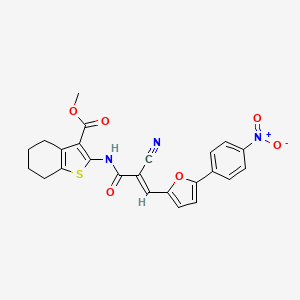 (E)-methyl 2-(2-cyano-3-(5-(4-nitrophenyl)furan-2-yl)acrylamido)-4,5,6,7-tetrahydrobenzo[b]thiophene-3-carboxylate