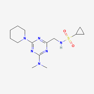 N-((4-(dimethylamino)-6-(piperidin-1-yl)-1,3,5-triazin-2-yl)methyl)cyclopropanesulfonamide