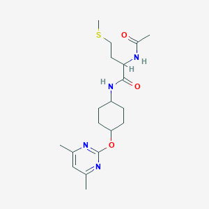 2-acetamido-N-((1r,4r)-4-((4,6-dimethylpyrimidin-2-yl)oxy)cyclohexyl)-4-(methylthio)butanamide