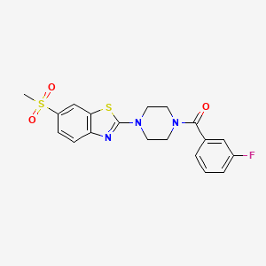 (3-Fluorophenyl)(4-(6-(methylsulfonyl)benzo[d]thiazol-2-yl)piperazin-1-yl)methanone