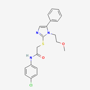 N-(4-chlorophenyl)-2-((1-(2-methoxyethyl)-5-phenyl-1H-imidazol-2-yl)thio)acetamide