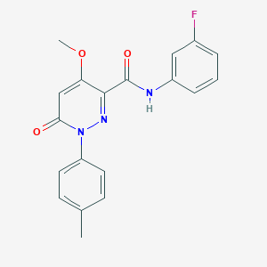 molecular formula C19H16FN3O3 B2871497 N-(3-fluorophenyl)-4-methoxy-1-(4-methylphenyl)-6-oxo-1,6-dihydropyridazine-3-carboxamide CAS No. 941879-57-8