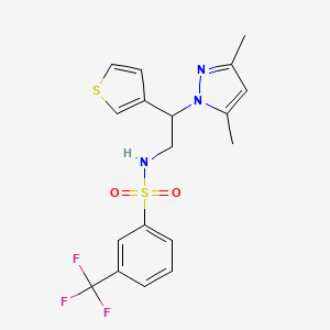 N-(2-(3,5-dimethyl-1H-pyrazol-1-yl)-2-(thiophen-3-yl)ethyl)-3-(trifluoromethyl)benzenesulfonamide